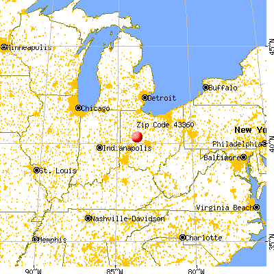 Valley Hi, OH (43360) map from a distance