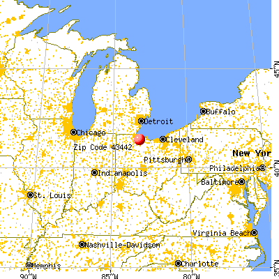 Lindsey, OH (43442) map from a distance