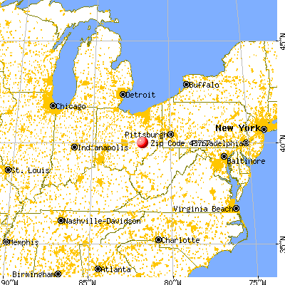 Norwich, OH (43767) map from a distance