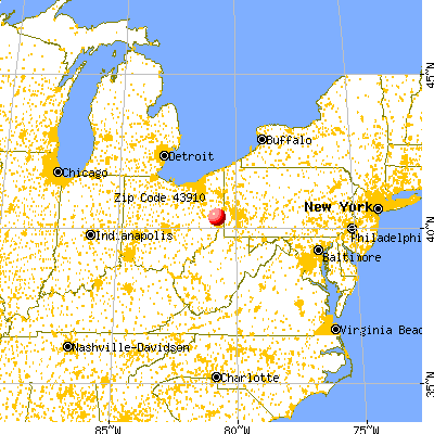 Bloomingdale, OH (43910) map from a distance