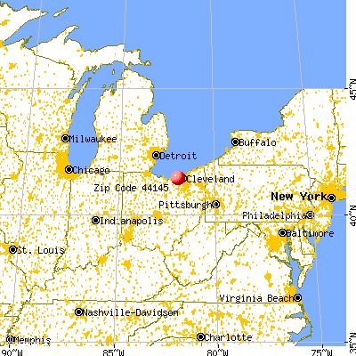 Westlake, OH (44145) map from a distance