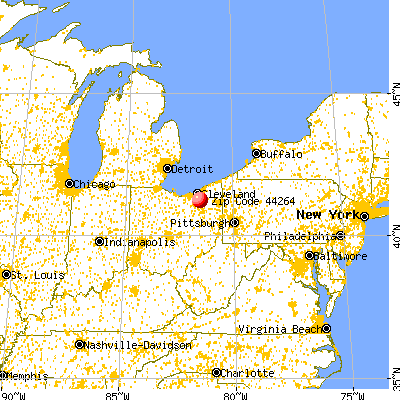 Peninsula, OH (44264) map from a distance