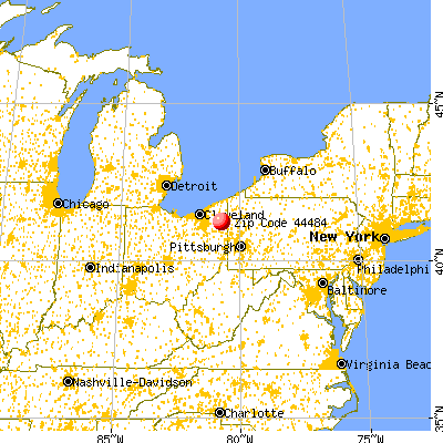 Howland Center, OH (44484) map from a distance