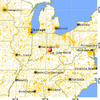 Landen, OH (45039) map from a distance