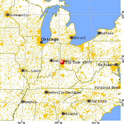 West Elkton, OH (45070) map from a distance