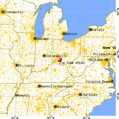 Martinsville, OH (45146) map from a distance