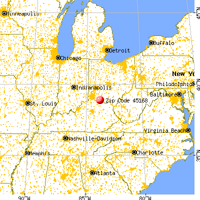 Russellville, OH (45168) map from a distance