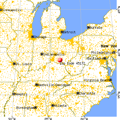 Sinking Spring, OH (45172) map from a distance