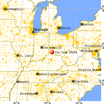 Dry Run, OH (45244) map from a distance