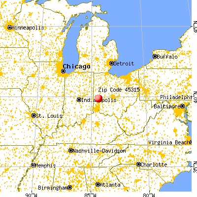 Clayton, OH (45315) map from a distance
