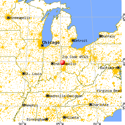Eldorado, OH (45321) map from a distance