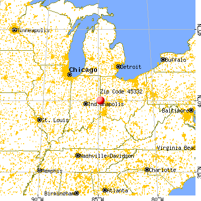 Hollansburg, OH (45332) map from a distance