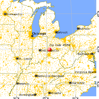 Phillipsburg, OH (45354) map from a distance