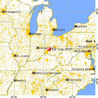 Spring Valley, OH (45370) map from a distance