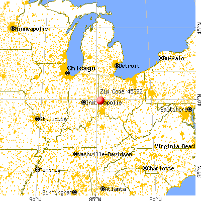 West Manchester, OH (45382) map from a distance