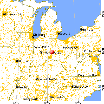 Clayton, OH (45415) map from a distance