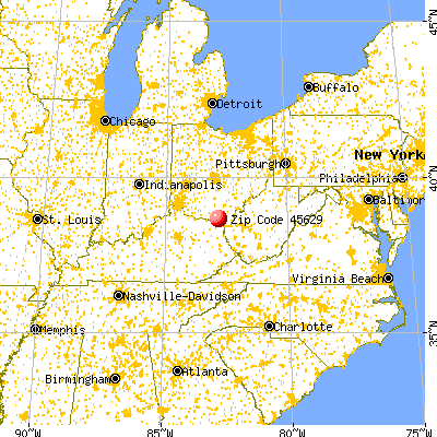 Franklin Furnace, OH (45629) map from a distance