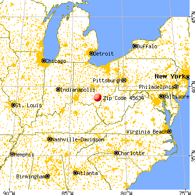 Hamden, OH (45634) map from a distance