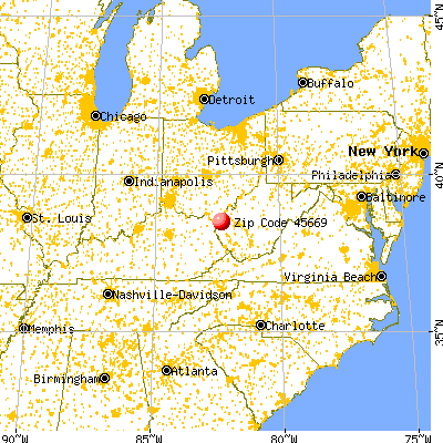 Athalia, OH (45669) map from a distance