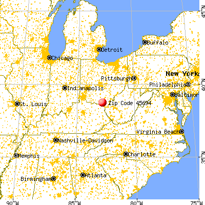 Wheelersburg, OH (45694) map from a distance