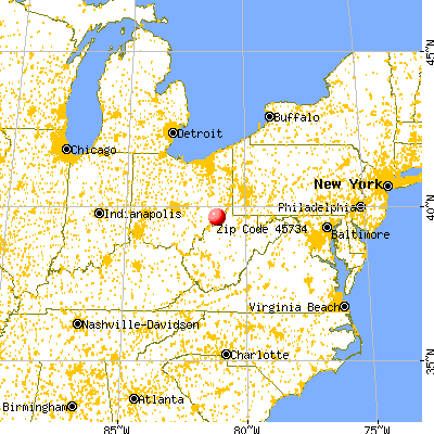 Graysville, OH (45734) map from a distance