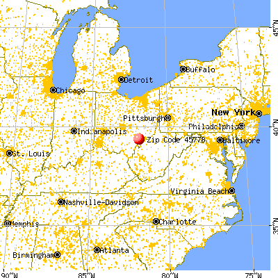Stewart, OH (45778) map from a distance