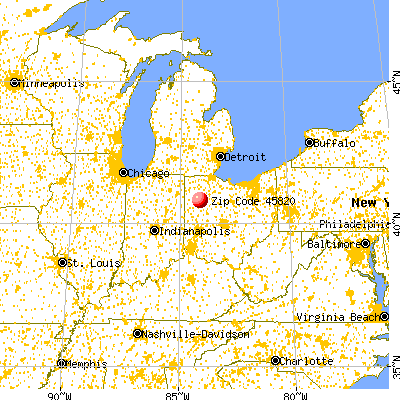 Cairo, OH (45820) map from a distance