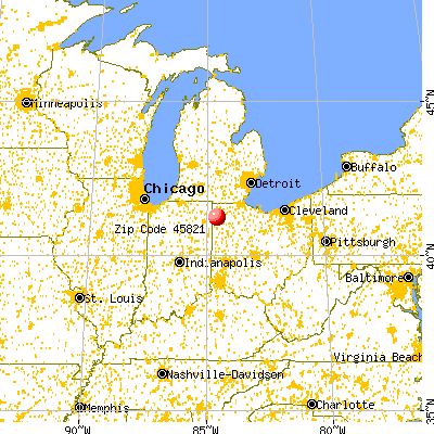 Cecil, OH (45821) map from a distance