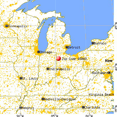 Grover Hill, OH (45849) map from a distance