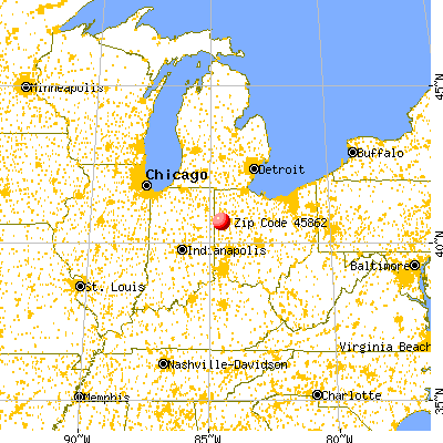 Mendon, OH (45862) map from a distance