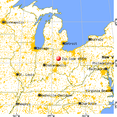 New Hampshire, OH (45870) map from a distance