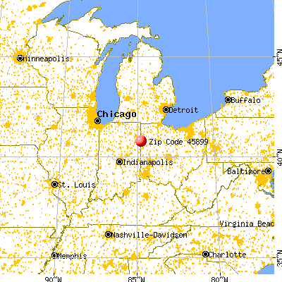 Wren, OH (45899) map from a distance