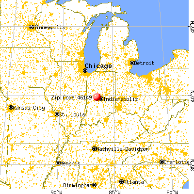 Lizton, IN (46149) map from a distance