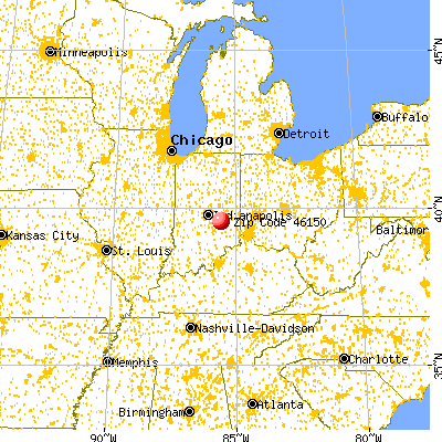 Manilla, IN (46150) map from a distance