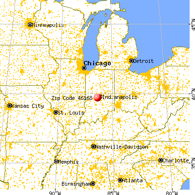 Plainfield, IN (46168) map from a distance