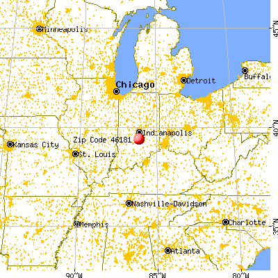 Trafalgar, IN (46181) map from a distance