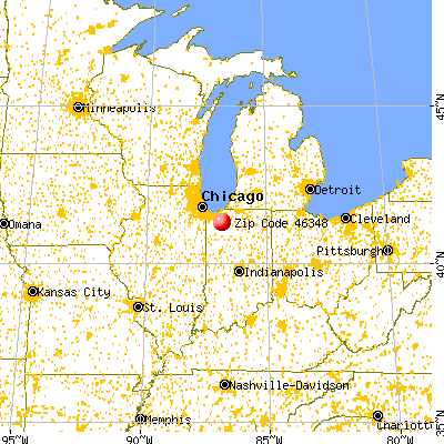 La Crosse, IN (46348) map from a distance