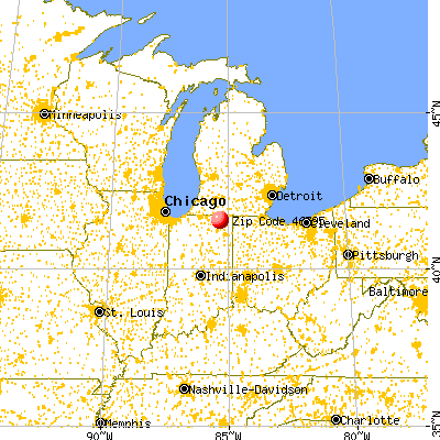 Wolcottville, IN (46795) map from a distance