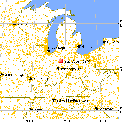 Somerset, IN (46940) map from a distance