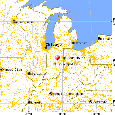 Sweetser, IN (46987) map from a distance