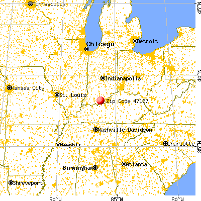 Leavenworth, IN (47137) map from a distance