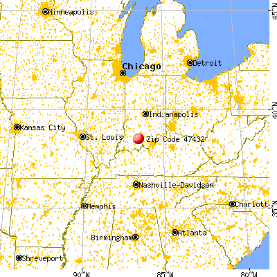 French Lick, IN (47432) map from a distance