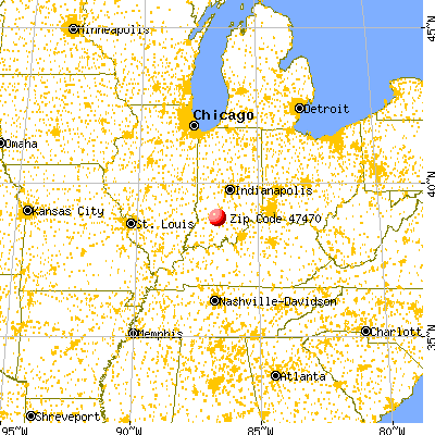 Williams, IN (47470) map from a distance