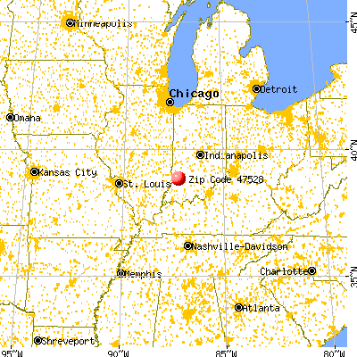Edwardsport, IN (47528) map from a distance