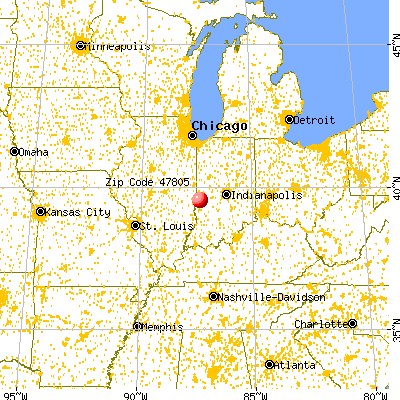 North Terre Haute, IN (47805) map from a distance