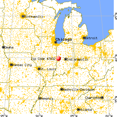 Bloomingdale, IN (47832) map from a distance