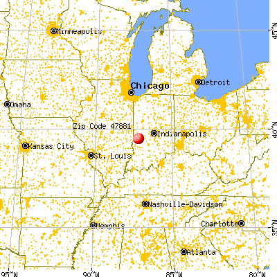 Staunton, IN (47881) map from a distance