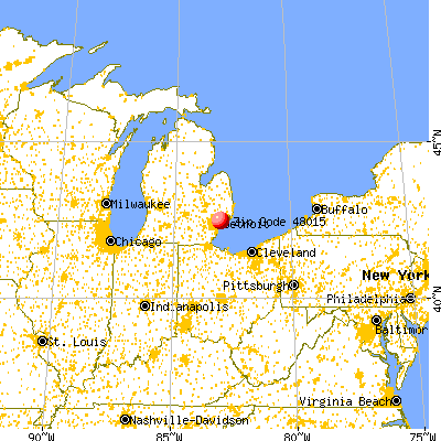 Center Line, MI (48015) map from a distance