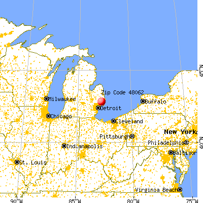 Richmond, MI (48062) map from a distance
