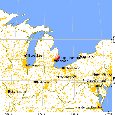 Richmond, MI (48064) map from a distance
